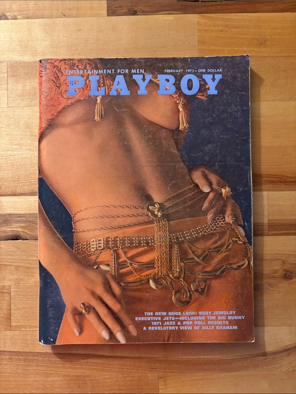 Vintage Playboy Magazine February 1971 - Blue & Tan Cover